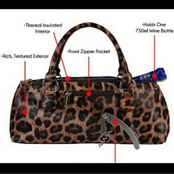 Primeware Wine Clutch Safari Design Jaguar Leopard Cheetah Print, NWOT - Picture 6 of 8